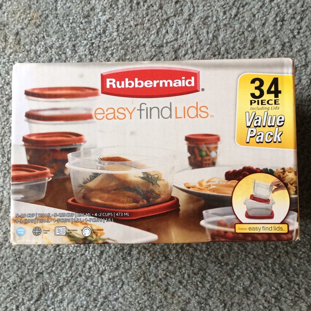 Rubbermaid NEW IN BOX Easy Find Lids 34 pc Set